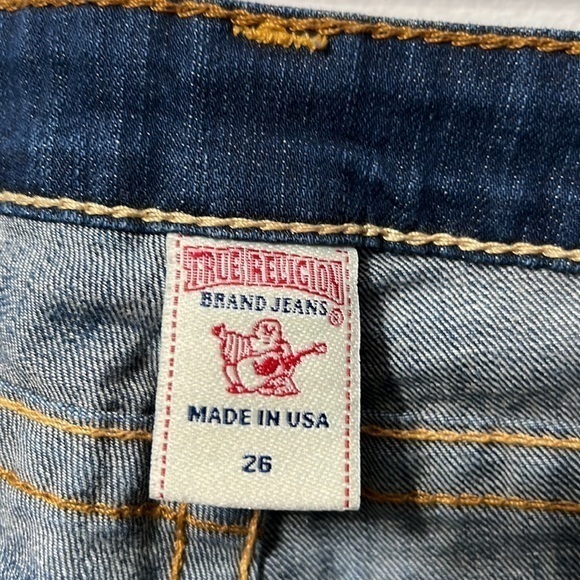 True Religion‎ Brand Jeans Low Rise Dark Wash Flare/Boot Cut Size 26 - Picture 8 of 12